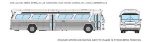 Rapido Trains 753070 HO New Look Bus Painted, Unlettered (Transit w/Single Door, white, silver)