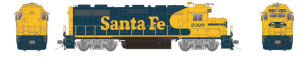 Rapido 38003 - HO Scale GP38 - DC/DCC Ready - Santa Fe (Yellow Warbonnet w/o Class Lights) #2329