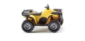 Wiking 2304 - HO Scale 4-Wheel All-Terrain Vehicle - Assembled -- Yellow, Black