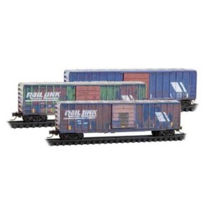 Micro-Trains 983105108 - N Scale 50' Rib-Side Single-Door Boxcar No Roofwalk 3-Pack - Ready to Ru...