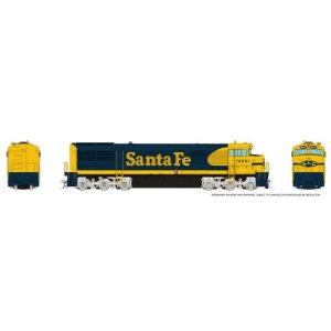 Rapido 55014 - HO GE U30CG w/o SG (DC/Silent): Santa Fe -Yellow Warbonnet w/ Small Logo: #8004