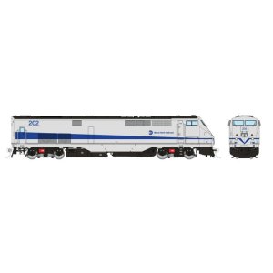 Rapido 85510 - HO GE P32AC-DM (DC/DCC/Sound): Metro North - Silver/Blue Stripe: #205