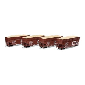 Athearn 1285 - HO 40' Wood Chip Hopper with Load, CN #860144 / 860167 / 860225 / 860282 (4)