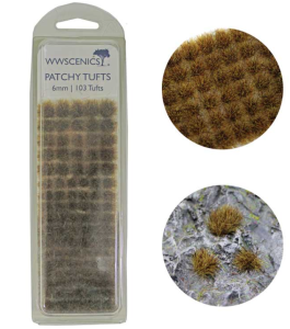 Peco W3TPA6 - Grass Tufts 1/4" 6mm -- Patchy pkg(103)
