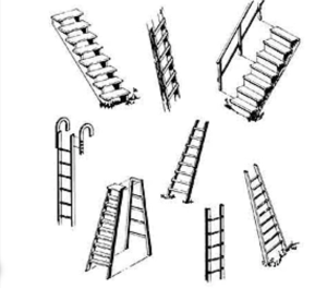 Central Valley 1602 - HO Scale Steps & Ladders pkg(4)
