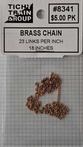Tichy Train Group 8341 - Brass Chain -- 18" 45.7cm - 23 Links Per Inch