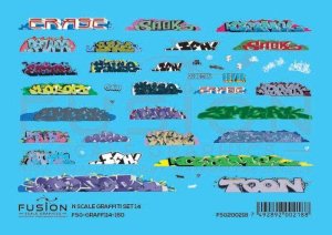 Fusion Scale Graphics 200218 - N Scale Graffiti Decal Set -- Set #14