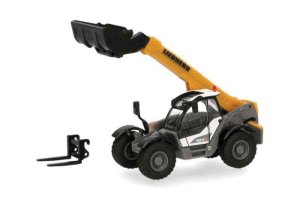 Herpa Models 318877 - HO Scale Liebherr T60-9s Tele-Handler - Assembled -- Gray, Yellow