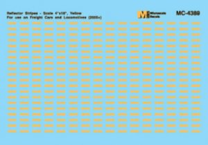 Microscale Decals MC-4389 - HO Scale - Reflector Stripes - HO Scale 4 x 18 Yellow
