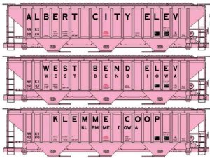 Accurail 8182 - HO Pullman-Standard 4750 3-Bay Covered Hopper 3-Pack - Kit -- Co-Op 1 Each: Alber...