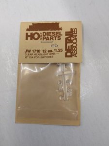 Detail Associates 1710 - HO Scale Headlight Lenses pkg(12) -- 12" (.138") Diameter