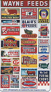 Blair Line 135 - HO Scale Vintage Feed & Seed, Storefront & Advertising Signs