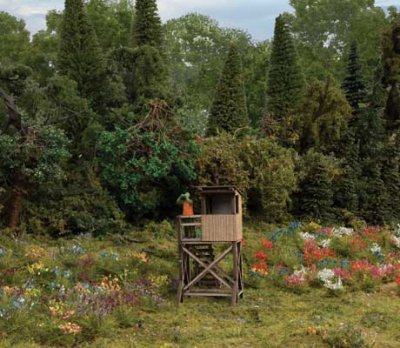 Walthers Scenemaster 4111 - HO Scale Elevated Deer Stand -- Laser-Cut Wood Kit - 1-1/8 x 1-1/8 x ...