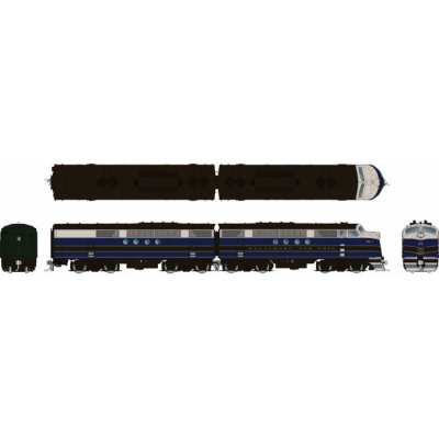Rapido 1004509 - HO Scale EMD FT A+B (DC/DCC/Sound): B&O - Blue & Gray: #105A + 105AX