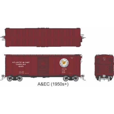 Rapido 1011001 - HO 1937 AAR 40' Boxcar - Square Corner: Atlantic & East Carolina: 6-Pack