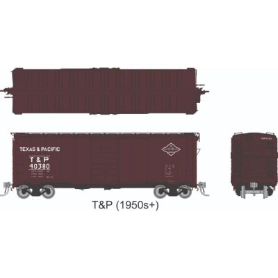 Rapido 1011003-4 - HO 1937 AAR 40' Boxcar - Square Corner: Texas & Pacific: Single Car #40256