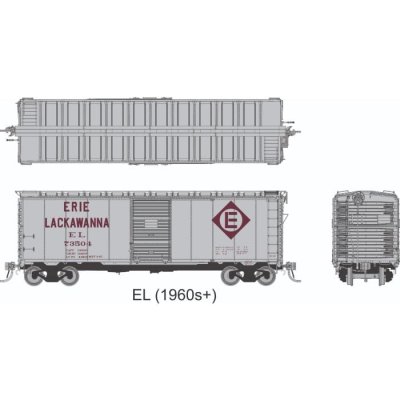 Rapido 1011005-6 - HO 1937 AAR 40' Boxcar - Square Corner: Erie Lackawanna: Single Car #73504