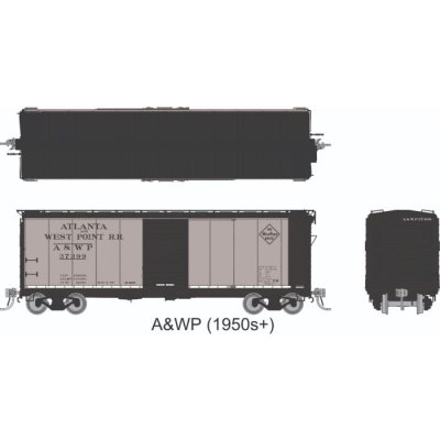 Rapido 1011006-4 - HO 1937 AAR 40' Boxcar - Round Corner: Atlanta & West Point - Silver: Single C...