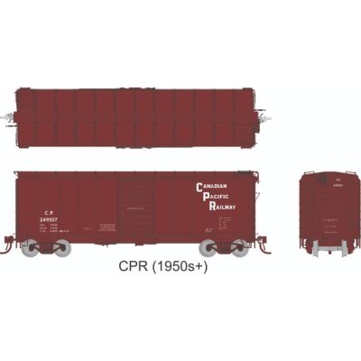 Rapido 1011016-5 - HO 1937 AAR 40' Boxcar - CPR Ends, Flat Roof: CPR - Stepped Lettering: Single ...