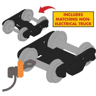 Rapido 102178 - Rapido Bits: HO Track-Powered EOT Flasher + Trucks: Orange + 36 inch wheels