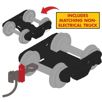 Rapido 102179 - Rapido Bits: HO Track-Powered EOT Flasher + Trucks: Red + 36 inch wheels