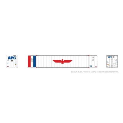 Rapido 1069002 - HO 53' high-cube Container (2-pack): APC