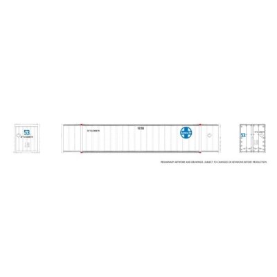 Rapido 1069003 - HO 53' high-cube Container (2-pack): ATSF