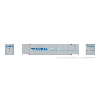 Rapido 1069006 - HO 53' high-cube Container (2-pack): Conrail - Mercury