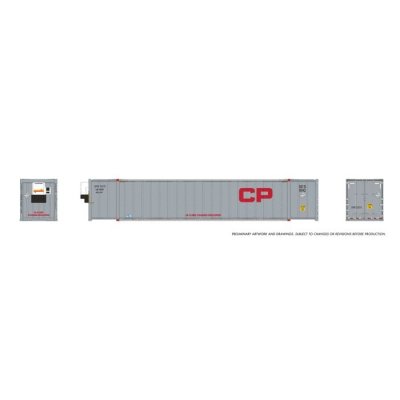 Rapido 1069007 - HO 53' high-cube Container (2-pack): CP - Grey #2