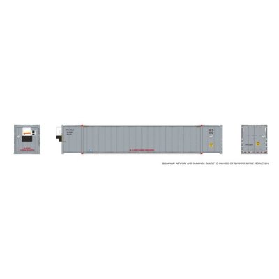 Rapido 1069008 - HO 53' high-cube Container (2-pack): CP - Grey, data