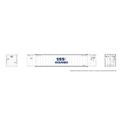 Rapido 1069012 - HO 53' high-cube Container (2-pack): Oceanex