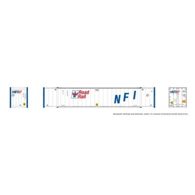 Rapido 1069014 - HO 53' high-cube Container (2-pack): NFI RoadRail