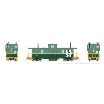 Rapido 1101002 - HO Squamish Caboose: PGE - Two-Tone Green, Large Black Map: #1852