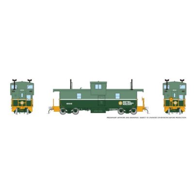 Rapido 1101006 - HO Squamish Caboose: BCR - Two-Tone Green, Early Dogwood Logo: #1858