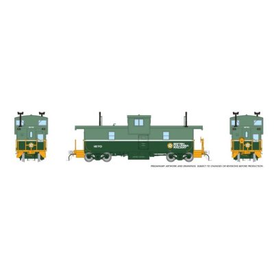 Rapido 1101007 - HO Squamish Caboose: BCR - Two-Tone Green, Early Dogwood Logo: #1870