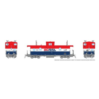 Rapido 1101015 - HO Squamish Caboose: BCR - Late Red/White/Blue: #1860