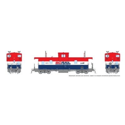 Rapido 1101016 - HO Squamish Caboose: BCR - Late Red/White/Blue: #1872