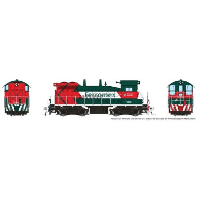 Rapido 1106019 - HO Scale EMD SW10 (DC/Silent): Ferromex - Green & Red: #1212