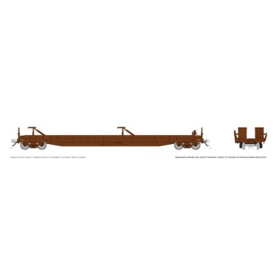 Rapido 1130997 - HO Vancouver Iron Works Piggyback Flatcar: Brown, unlettered: Single Car