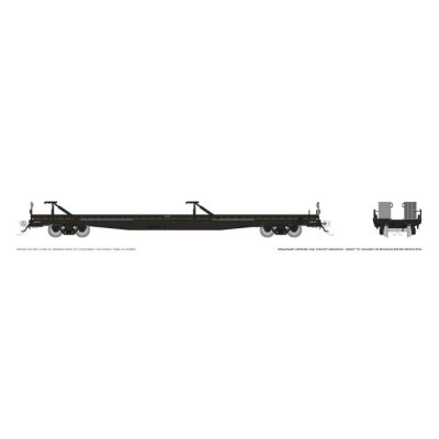 Rapido 1130998 - HO Marine Industries Piggyback Flatcar: Black, unlettered: Single Car