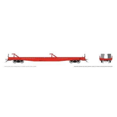 Rapido 1130999 - HO Marine Industries Piggyback Flatcar: Red, unlettered: Single Car