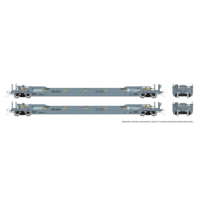 Rapido 1132503-3 - HO 53' Husky-Stack well car 2-Pack: Ferromex: Single 2-Pack #2: #5257 + #5319