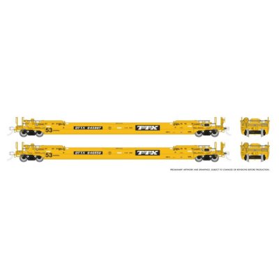 Rapido 1132504-2 - HO 53' Husky-Stack well car 2-Pack: TTX - As Delivered: Single 2-Pack #2: #645...