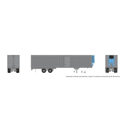 Rapido 1146997 - HO 40' Fruehauf Fluted Side Volume Van w/side door & reefer: Silver, Unlettered