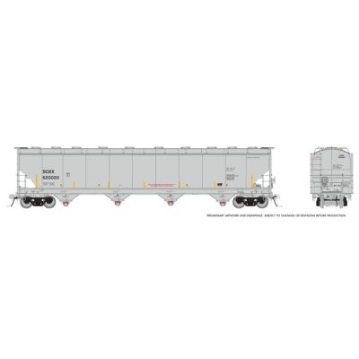Rapido 136010-1 - HO Trinity 6241cuft Covered Hopper: SOXX (SMBC Rail Services): Single Car #6200...