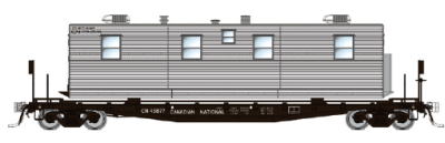 Rapido 138111 - HO F30A 50' Flat Car w/Camp Van: CN - MOW: 3-Pack - Car numbers: #42853 (Office),...
