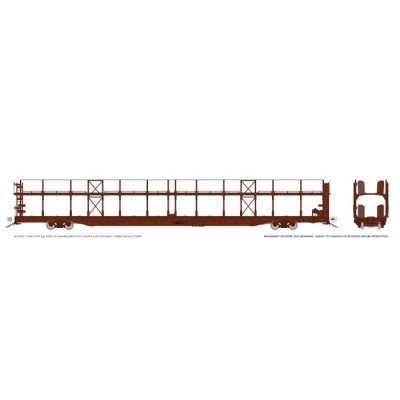 Rapido 1024098 - HO NSC 89' Bi-Level Autorack: Painted/Unlettered Brown: Single Car