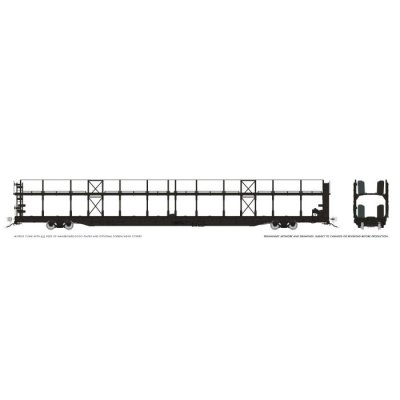 Rapido 1024099 - HO NSC 89' Bi-Level Autorack: Painted/Unlettered Black: Single Car