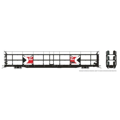 Rapido 1024102-6 - HO NSC 89' Tri-Level Autorack: CP Rail - Multimark: Single Car #550228