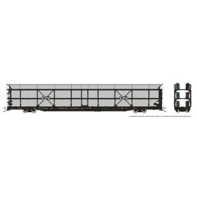 Rapido 1024105 - HO NSC 89' Tri-Level Autorack: CN Rail - Late w/ mesh: 6-Pack